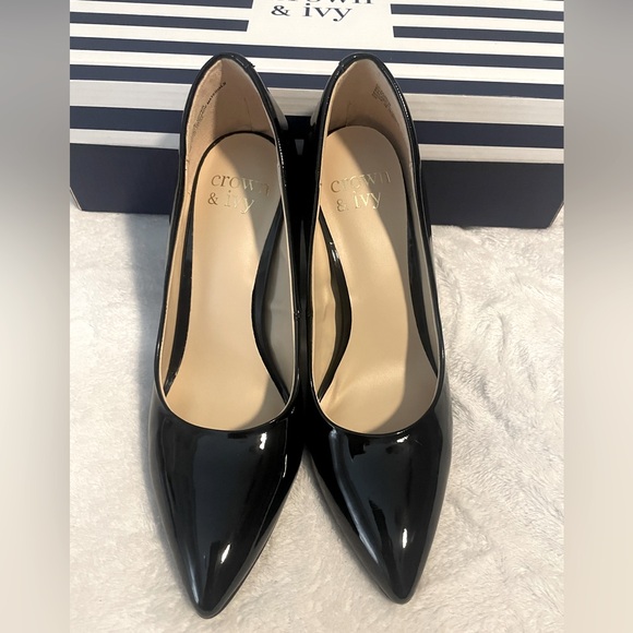 NWT Crown & Ivy Black Jazmin Heels - Picture 3 of 8